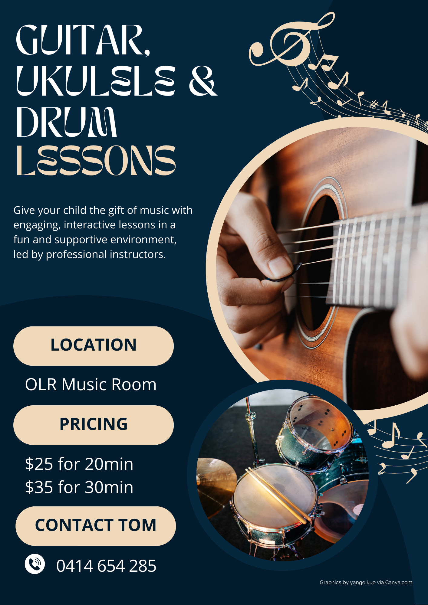 Blue and Beige Minimalist Guitar Lesson Facebook Post (Double-Sided Poster (A3 Portrait)).png
